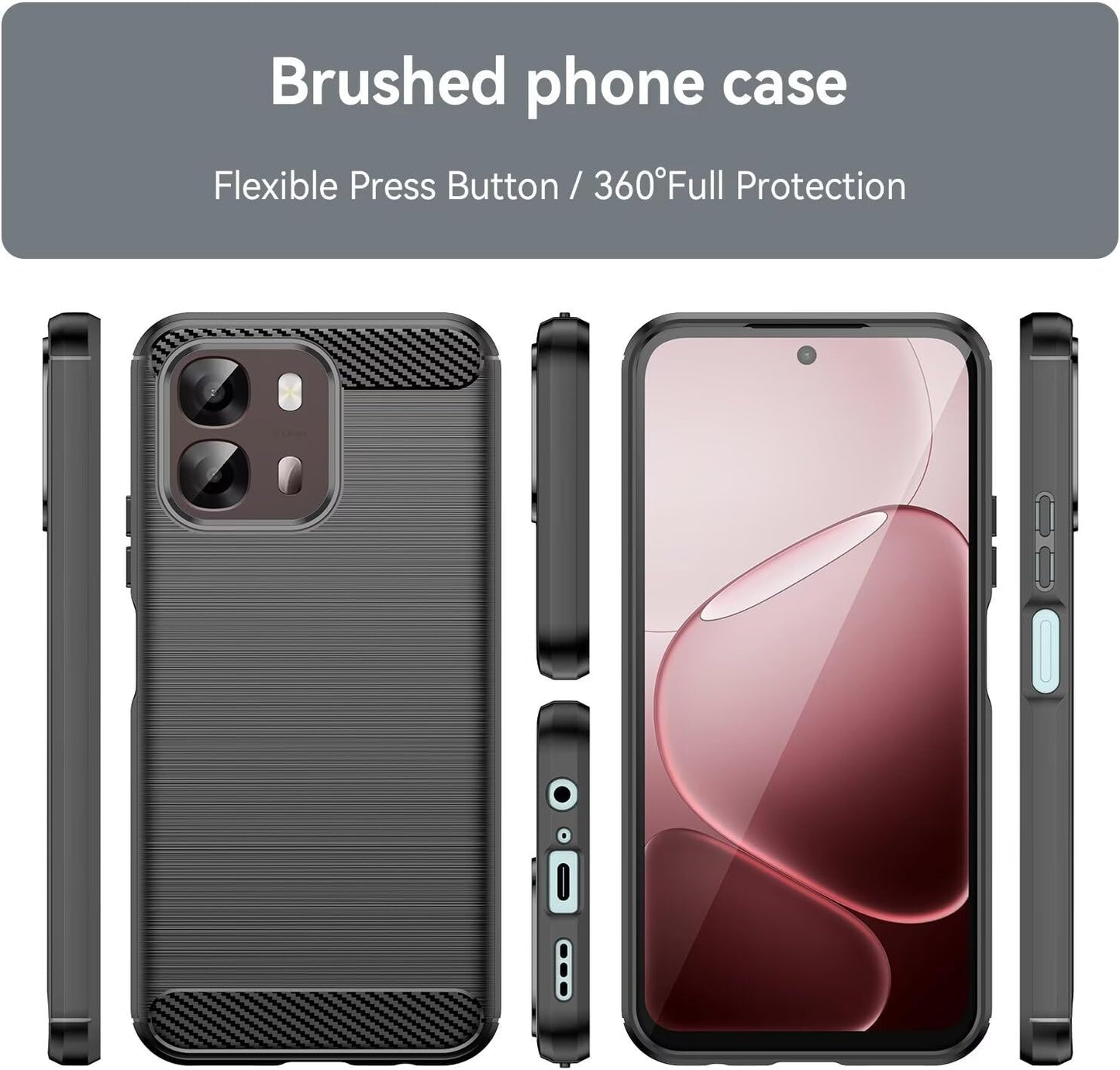 Калъф за Oppo A6 4G, Techsuit, Карбон, Черен