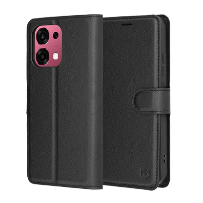 Калъф за Oppo A6 Pro 5G / A6 Pro 4G, Techsuit, Leather Folio, Черен