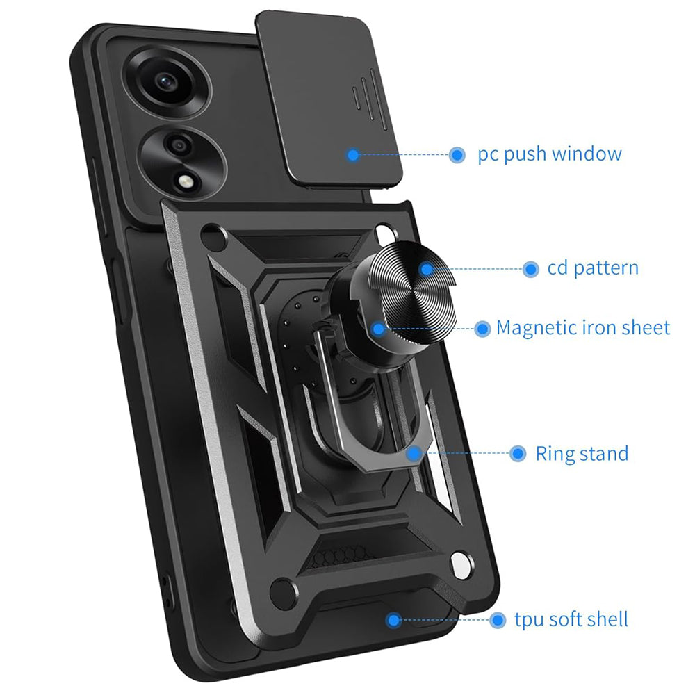 Калъф за Oppo A60, Techsuit, CamShield, Черен