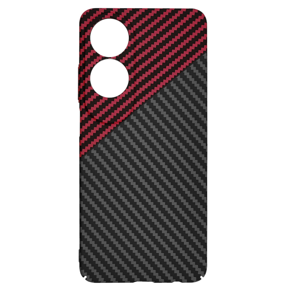 Калъф за Oppo A60, Techsuit, Carbonite FiberShell, Черно Червен