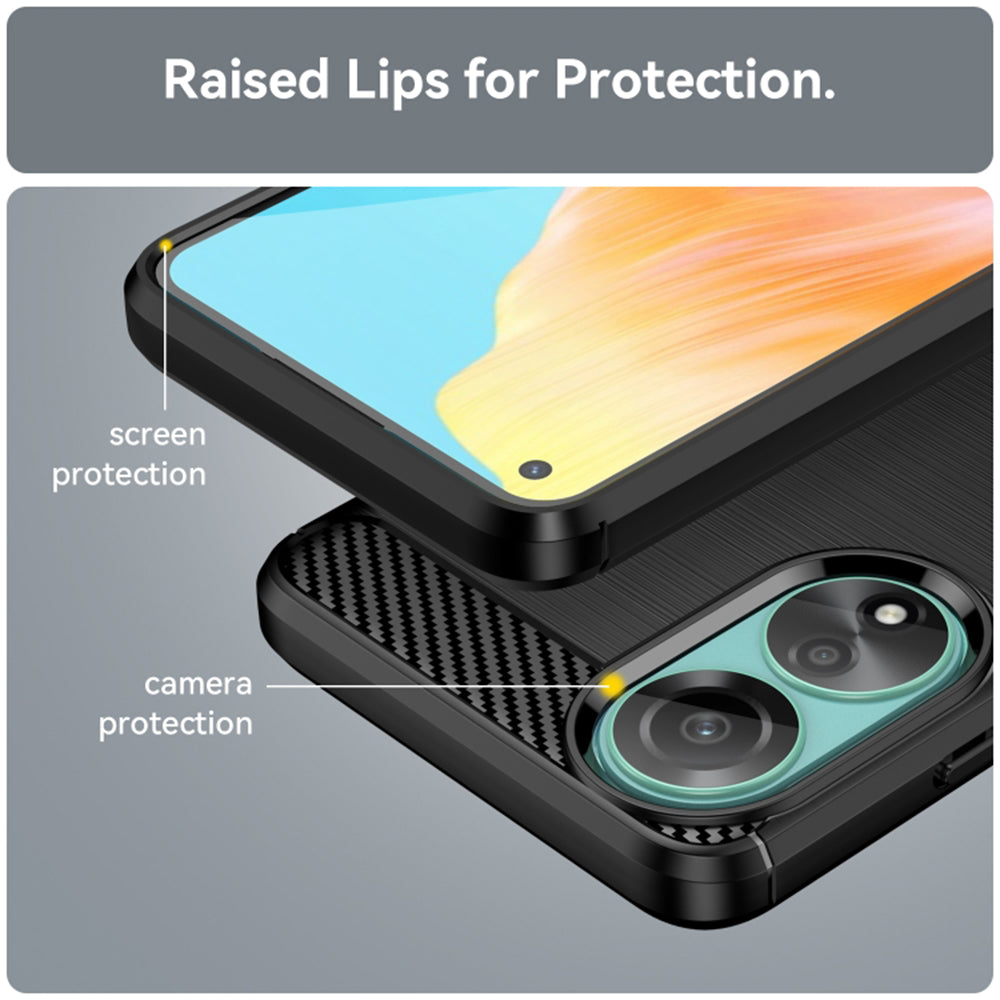 Калъф за Oppo A78 4G, Techsuit, Карбон, Черен