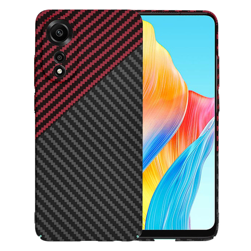 Калъф за Oppo A78 4G, Techsuit, Carbonite FiberShell, Черно Червен