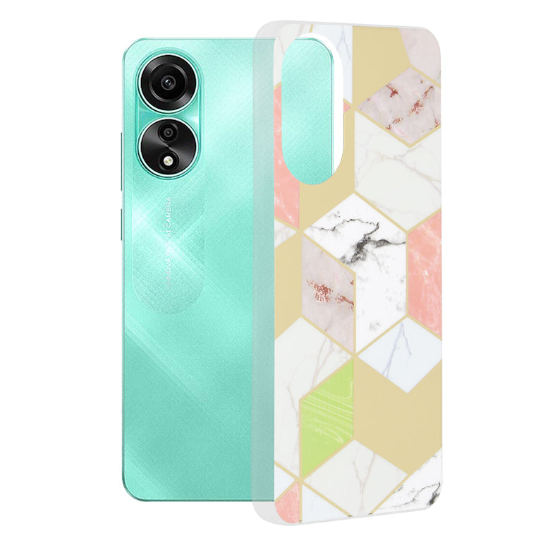 Калъф за Oppo A78 4G, Techsuit, Marble, Лилав