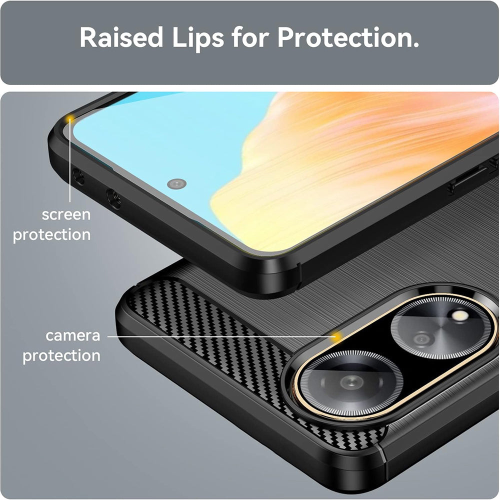 Калъф за Oppo A98, Techsuit, Карбон, Черен