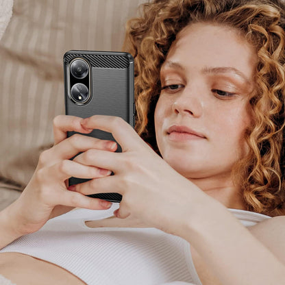 Калъф за Oppo A98, Techsuit, Карбон, Черен