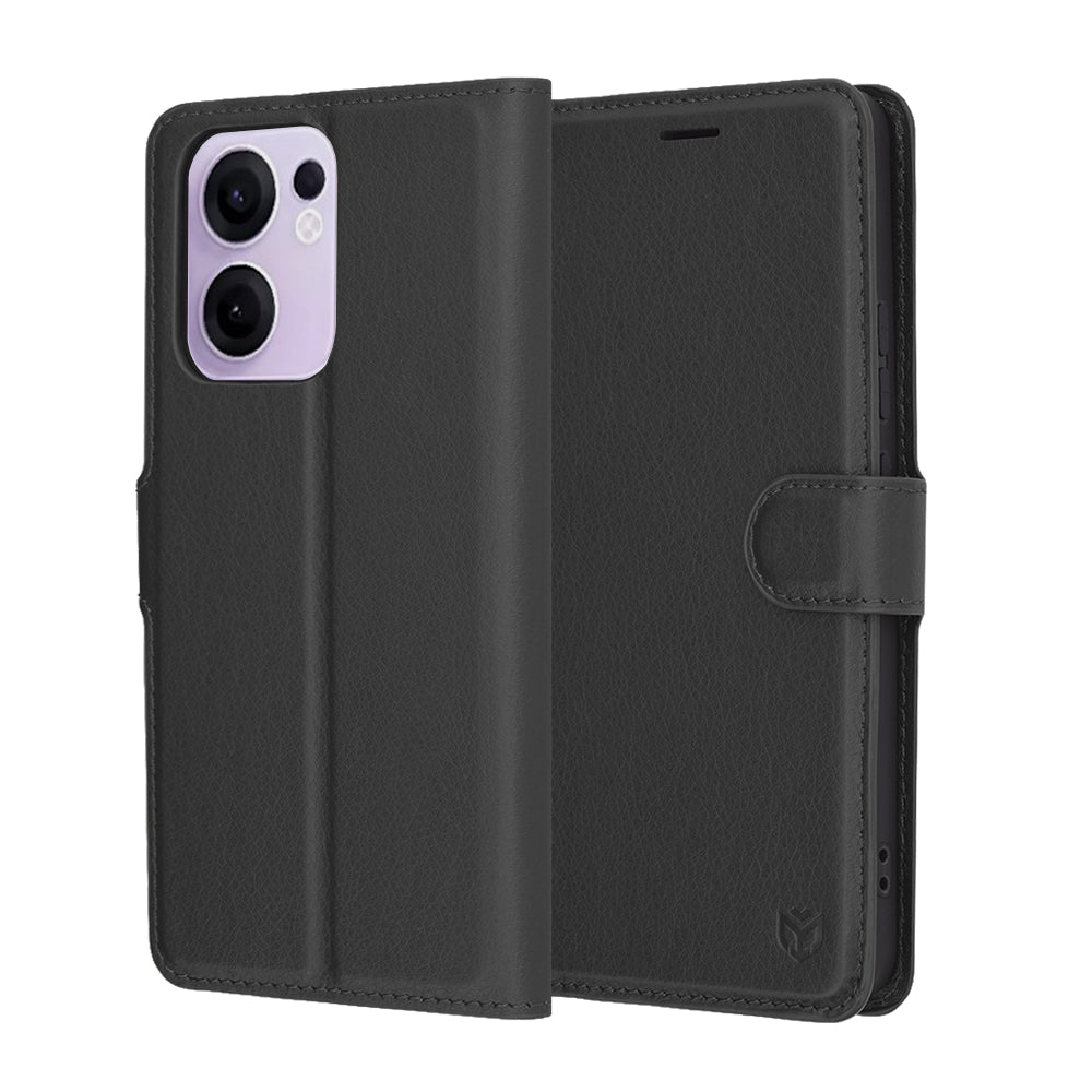 Калъф за Oppo Reno13 FS 5G / Reno13 F 4G / Reno13 F, Techsuit, кожен портфейл, черен