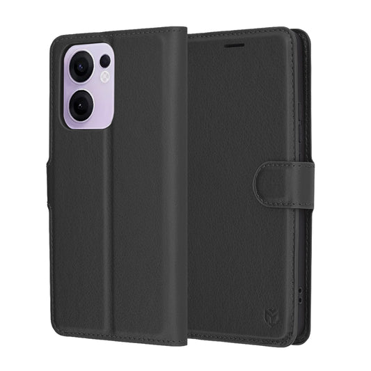 Калъф за Oppo Reno13 FS 5G / Reno13 F 4G / Reno13 F, Techsuit, кожен портфейл, черен