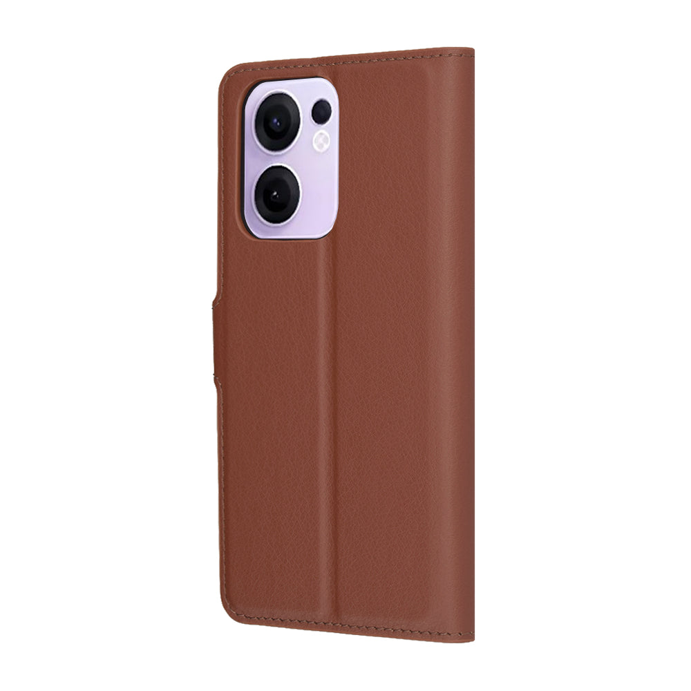 Калъф за Oppo Reno13 FS 5G / Reno13 F 4G / Reno13 F, Techsuit, кожен портфейл, кафяв