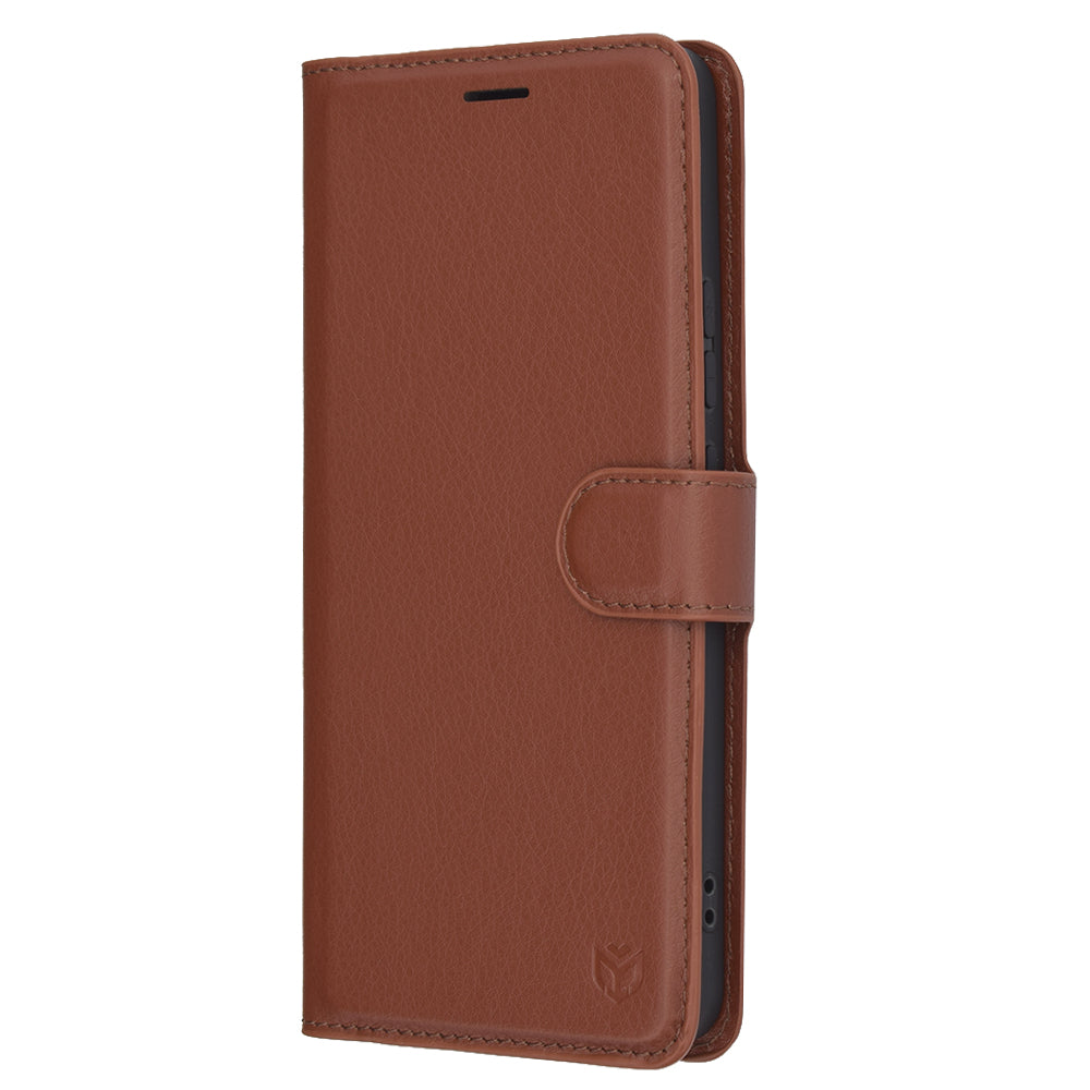 Калъф за Oppo Reno13 FS 5G / Reno13 F 4G / Reno13 F, Techsuit, кожен портфейл, кафяв