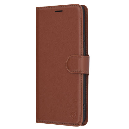 Калъф за Oppo Reno13 FS 5G / Reno13 F 4G / Reno13 F, Techsuit, кожен портфейл, кафяв