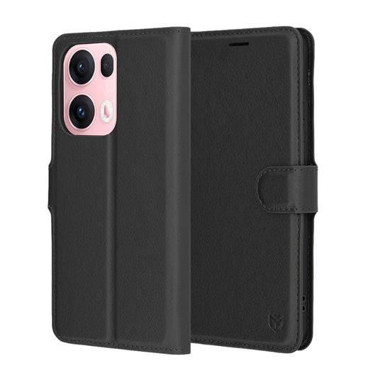 Калъф за Oppo Reno13 Pro, Techsuit, Leather Folio, Черен