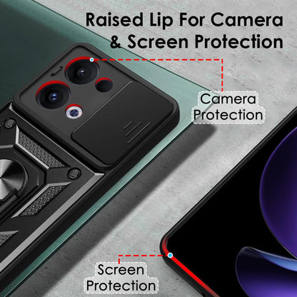 Калъф за Oppo Reno13, Techsuit, CamShield, Черен