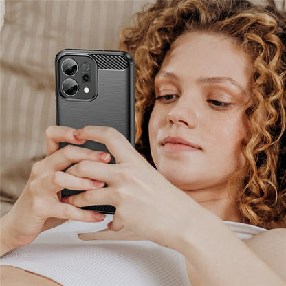Калъф за Oppo Reno14 F, Techsuit, Карбон, Черен