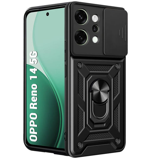Калъф за Oppo Reno14, Techsuit, CamShield, Черен