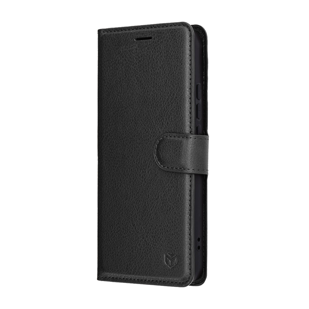 Калъф за Oppo Reno14, Techsuit, Leather Folio, Черен