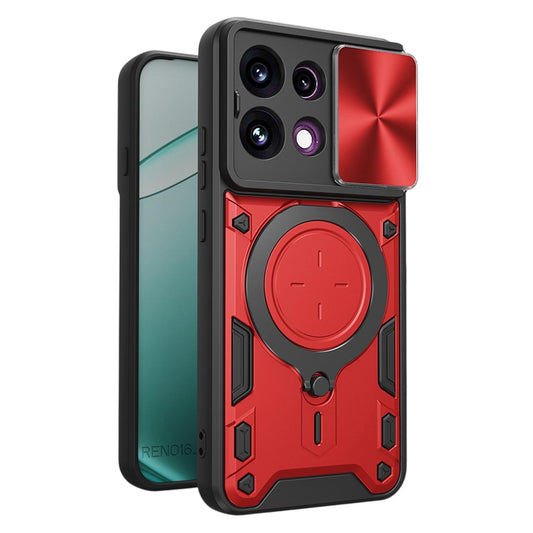 Калъф за Oppo Reno16 F / Reno16 FS, Techsuit, CamGuard Pro, Червен