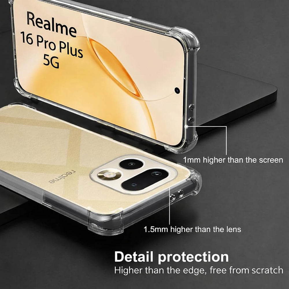 Калъф за Realme 16 Pro+, Techsuit, Shockproof Clear, Прозрачен