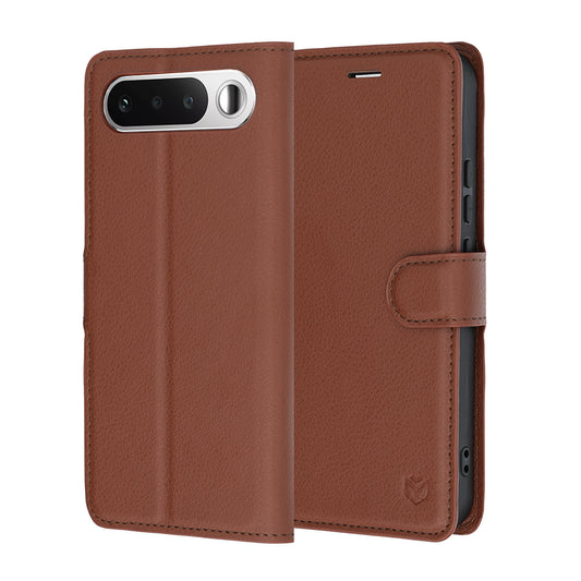 Калъф за Realme 16, Techsuit, Leather Folio, Кафяв