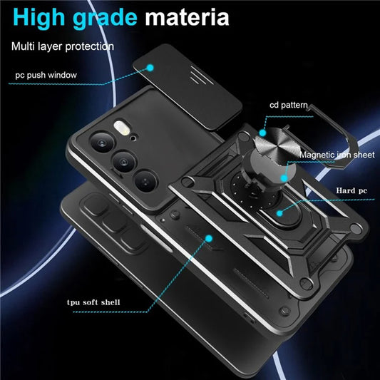Калъф за Realme C75 5G / 14x, Techsuit, CamShield, Черен