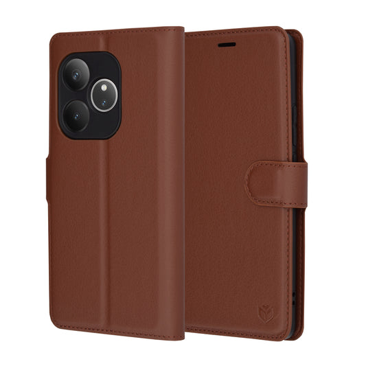 Калъф за Realme GT 6T / GT 6, Techsuit, Leather Folio, Кафяв