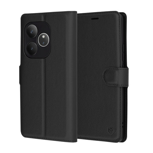 Калъф за Realme GT 6T / GT 6, Techsuit, Leather Folio, Черен