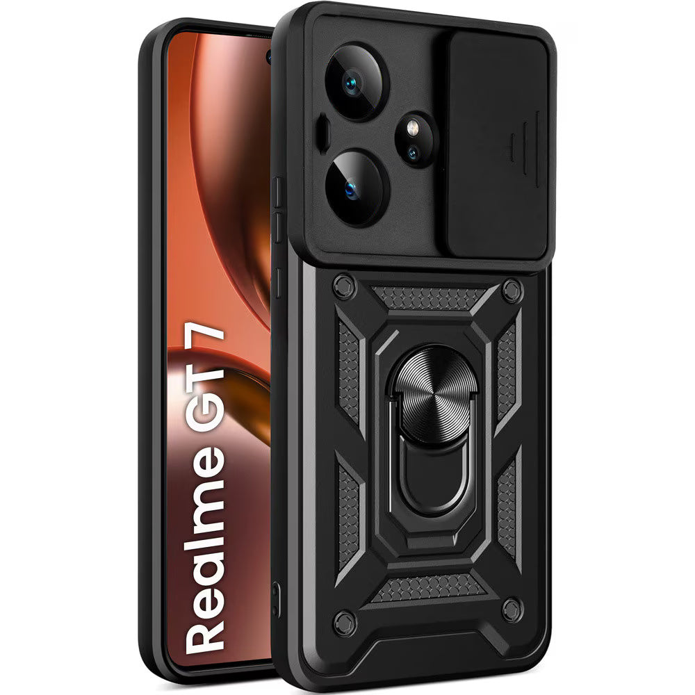 Калъф за Realme GT 7, Techsuit, CamShield, Черен
