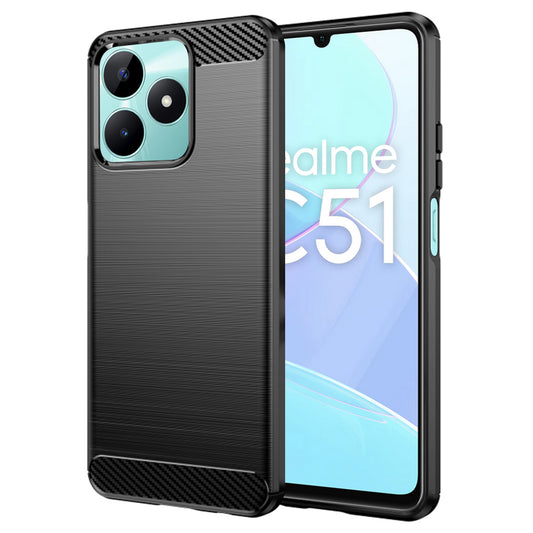 Калъф за Realme Note 50 / C51, Techsuit, Карбон, Черен