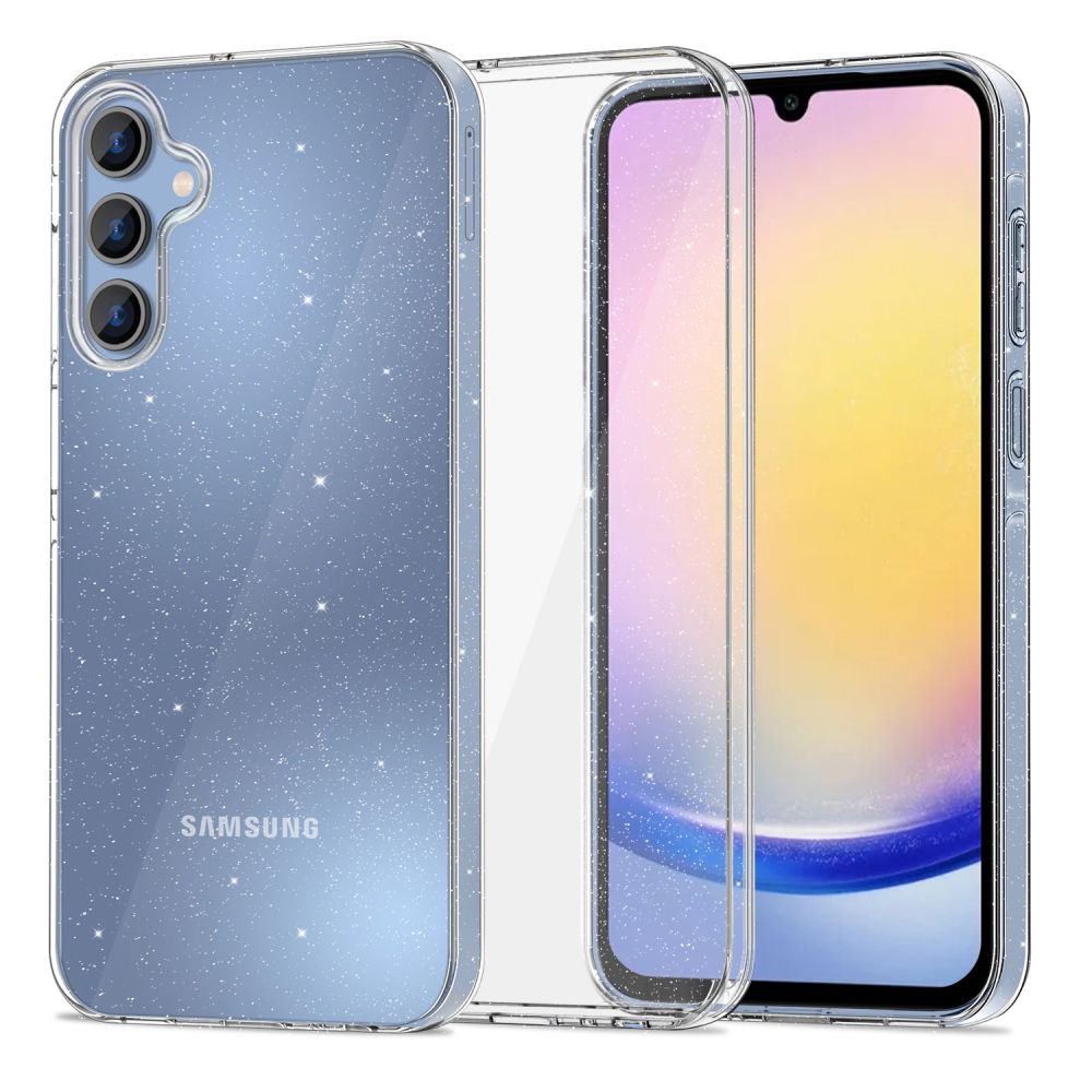 Калъф за Samsung Galaxy A16 5G A166 / A16 4G A165, Tech-Protect, Flexair Glitter, прозрачен 