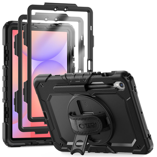 Калъф за Samsung Galaxy Tab S10 Lite / Tab S10 FE / Tab S9 FE / Tab S9, Tech-Protect, Solid360, Черен