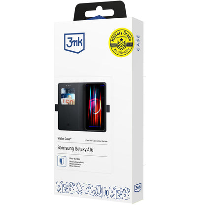 Калъф за Samsung Galaxy A16 5G A166 / A16 4G A165, 3MK, Wallet, Черен