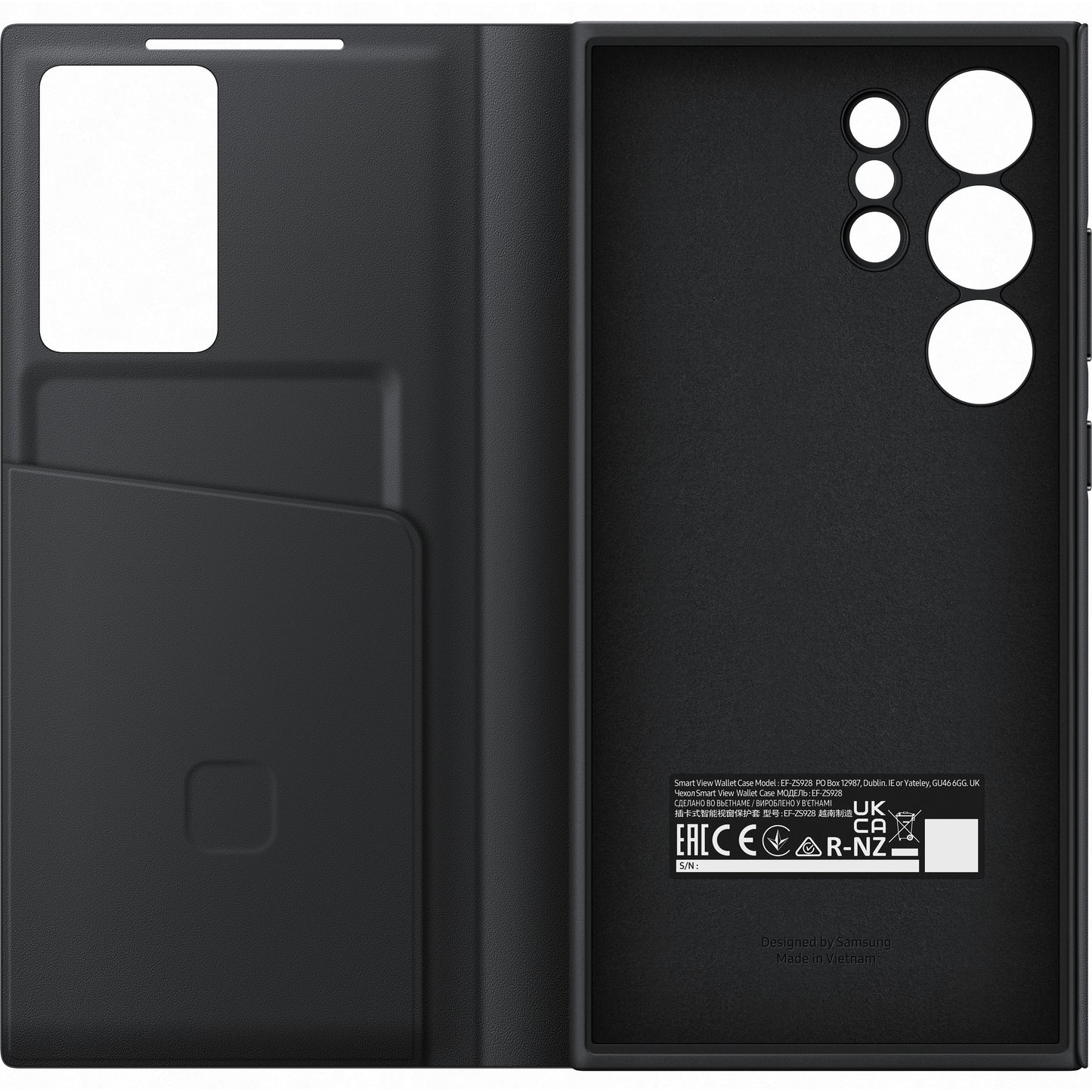 Калъф за Samsung Galaxy S24 Ultra S928, S-View Wallet, черен EF-ZS928CBEGWWW 