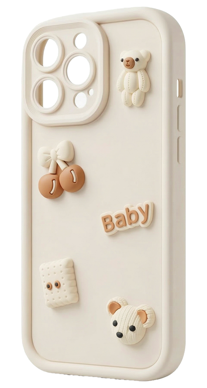 Case for Samsung Galaxy S26 Ultra S948, OEM, Ultra Trendy 3D Bear, Beige