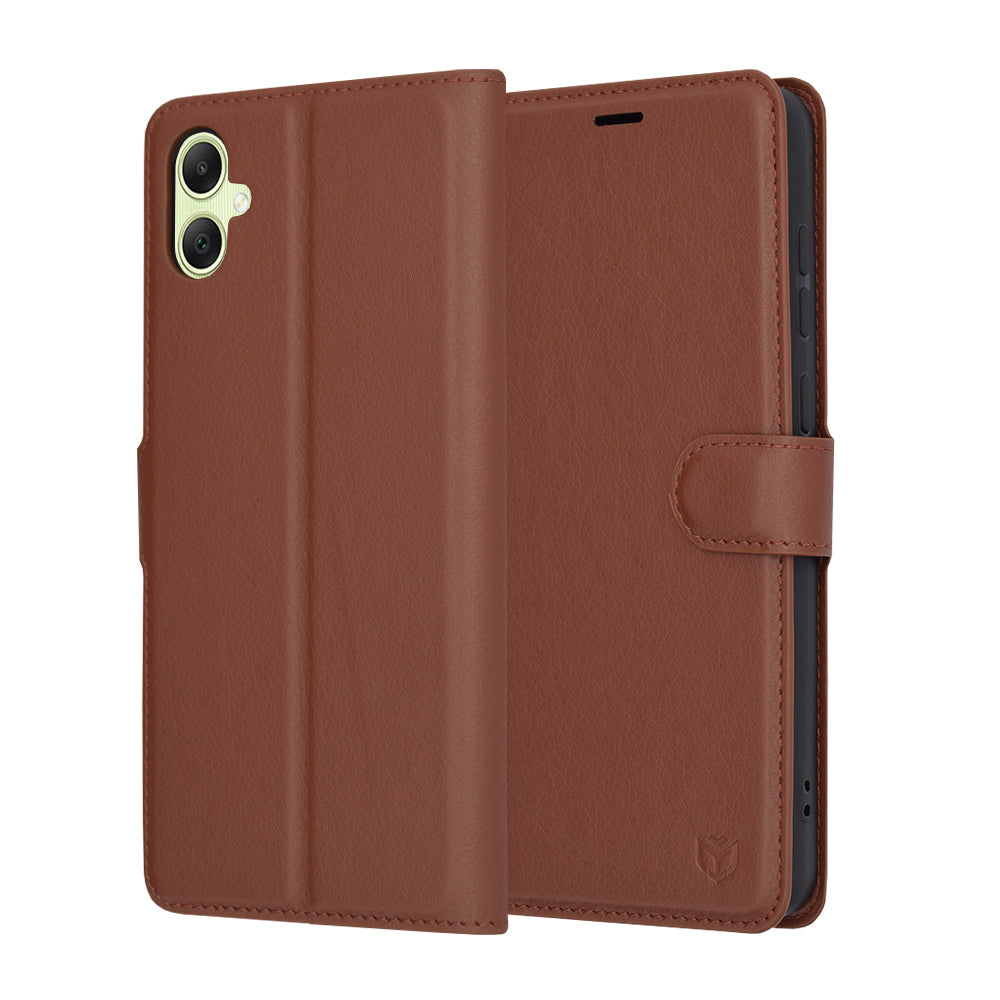 Case for Samsung Galaxy A05 A055, Techsuit, Leather Folio, Brown
