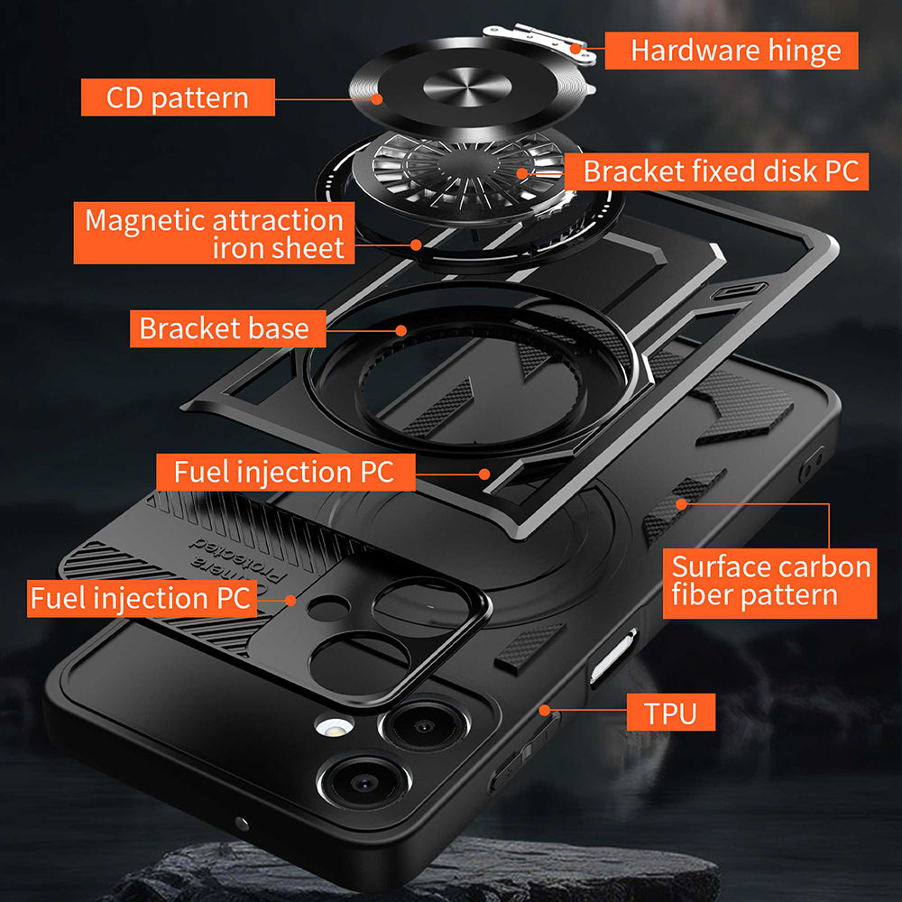 Калъф за Samsung Galaxy A07 4G A075, Techsuit, RuggedCam, Черен