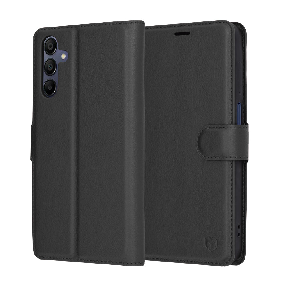 Калъф за Samsung Galaxy A15 5G A156 / A15 A155, Techsuit, кожен фолио, черен