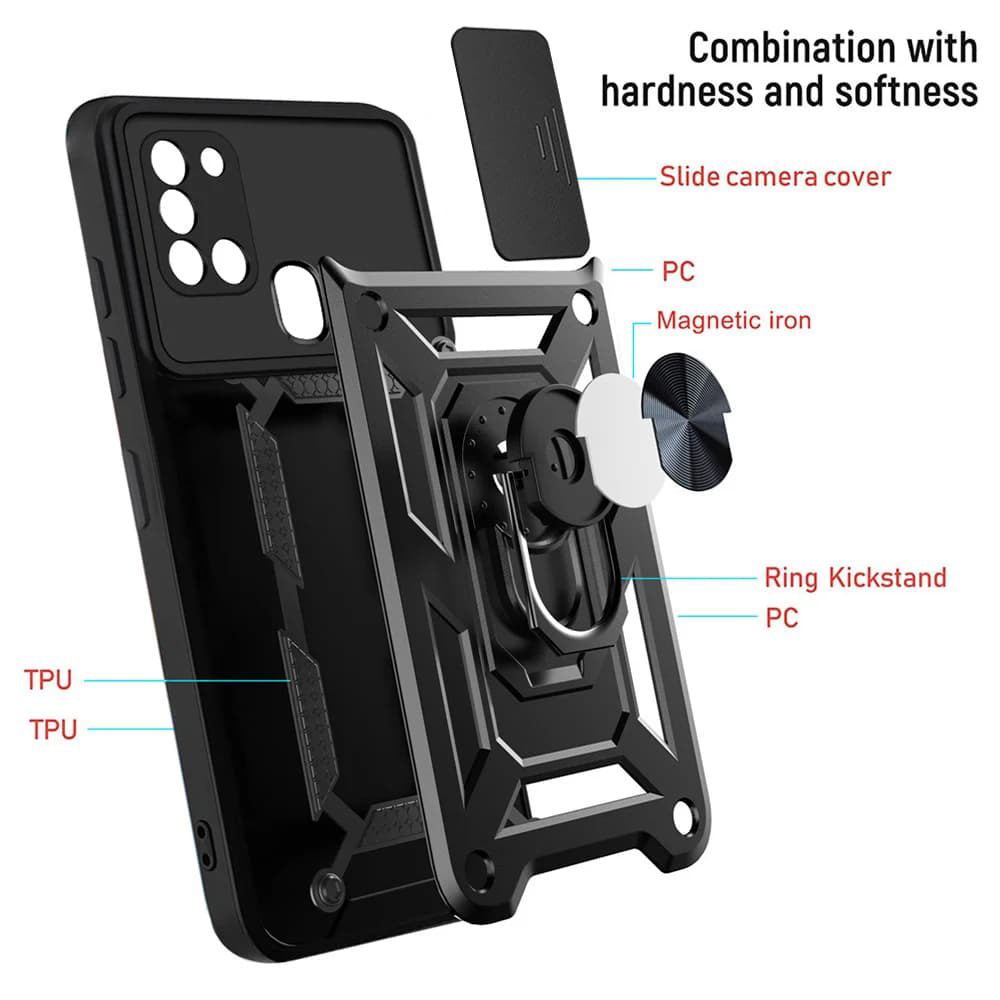 Калъф за Samsung Galaxy A21s A217, Techsuit, CamShield, Черен