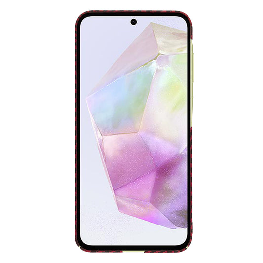 Калъф за Samsung Galaxy A35 5G A356, Techsuit, Carbonite FiberShell, Червен