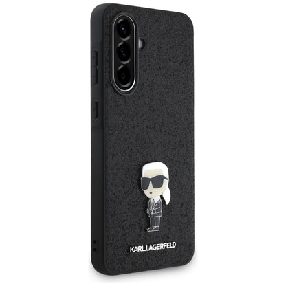Case for Samsung Galaxy A36 A366, Karl Lagerfeld, Glitter Fixed Ikonik Karl, Black
