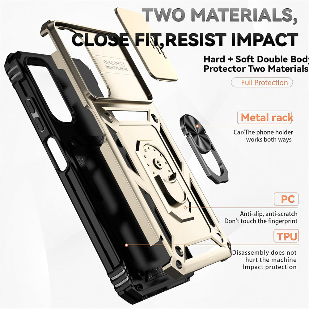 Калъф за Samsung Galaxy A36 A366, Techsuit, CamShield, Златист