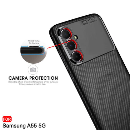 Калъф за Samsung Galaxy A55 5G A556, Techsuit, CarbonFiber, Черен