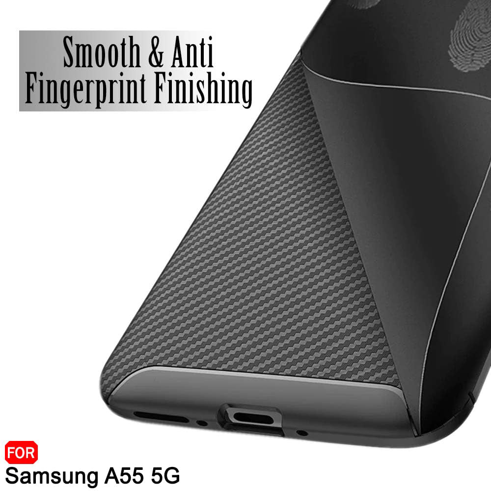 Калъф за Samsung Galaxy A55 5G A556, Techsuit, CarbonFiber, Черен
