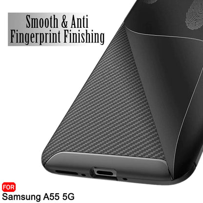 Калъф за Samsung Galaxy A55 5G A556, Techsuit, CarbonFiber, Черен