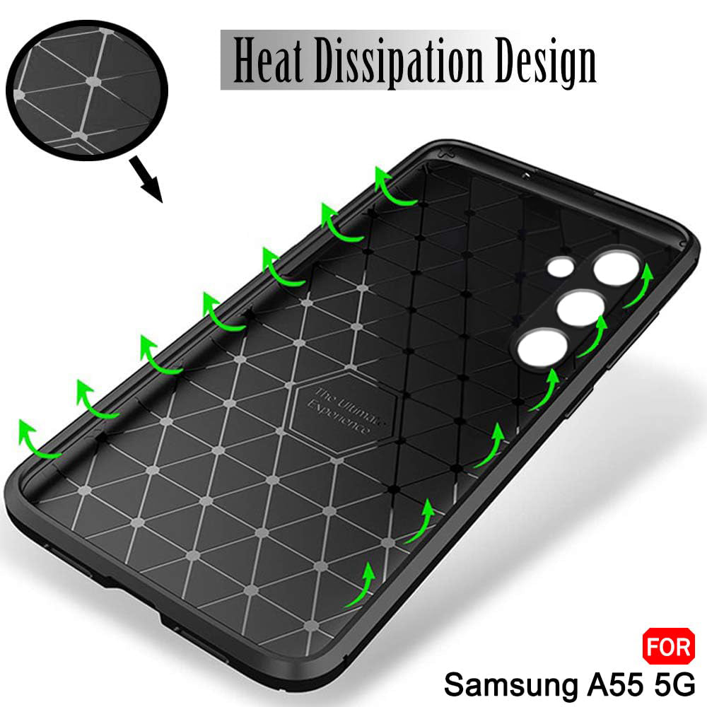Калъф за Samsung Galaxy A55 5G A556, Techsuit, CarbonFiber, Черен