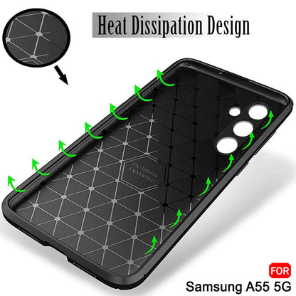 Калъф за Samsung Galaxy A55 5G A556, Techsuit, CarbonFiber, Черен