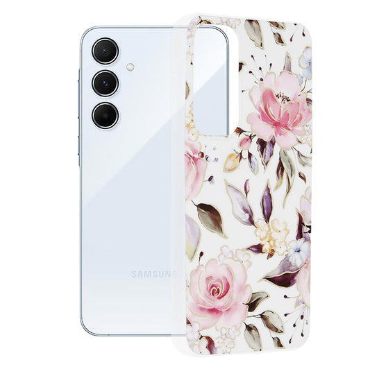 Калъф за Samsung Galaxy A55 5G A556, Techsuit, Marble, Бял