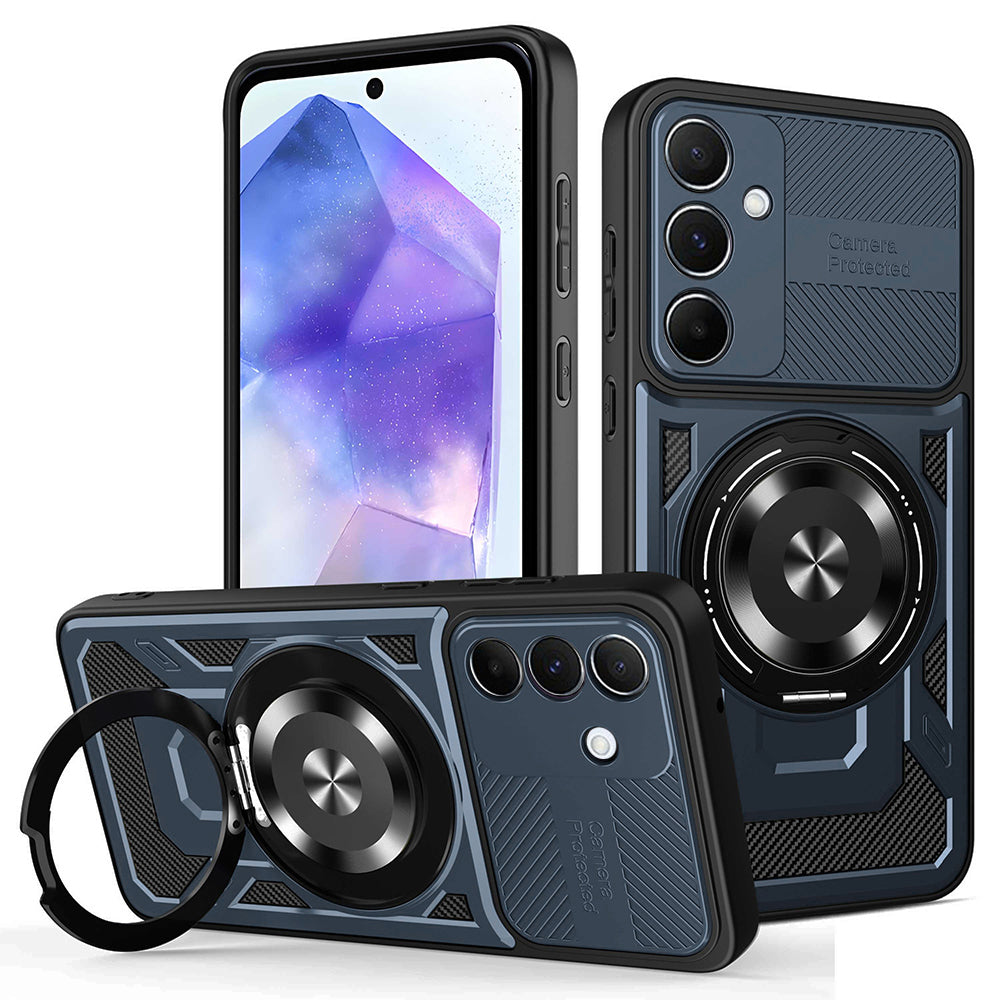 Калъф за Samsung Galaxy A55 5G A556, Techsuit, RuggedCam, Син