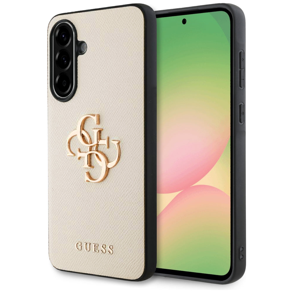 Калъф за Samsung Galaxy A56 A566, Guess, 4G Grained Big and Classic Logo, Бежов