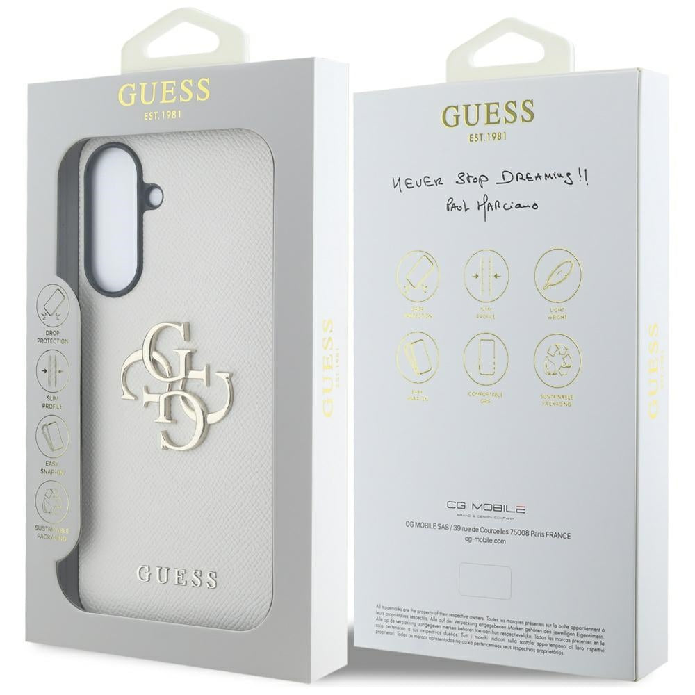 Калъф за Samsung Galaxy A56 A566, Guess, 4G Grained Big and Classic Logo, Бежов