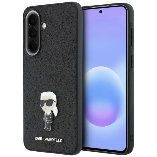 Калъф за Samsung Galaxy A57 5G, Karl Lagerfeld, Glitter Fixed Ikonik Karl, Черен