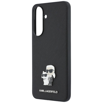 Калъф за Samsung Galaxy A57 5G, Karl Lagerfeld, Saffiano Karl & Choupette Metal, Черен